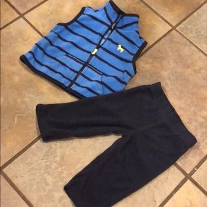 Carter’s fleece vest fleece pants size 6 months